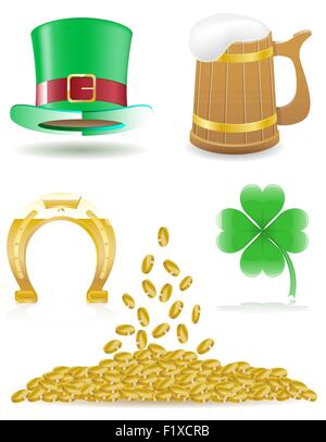 set icons St. Patrick`s day vector illustration isolated on white background Stock Vector